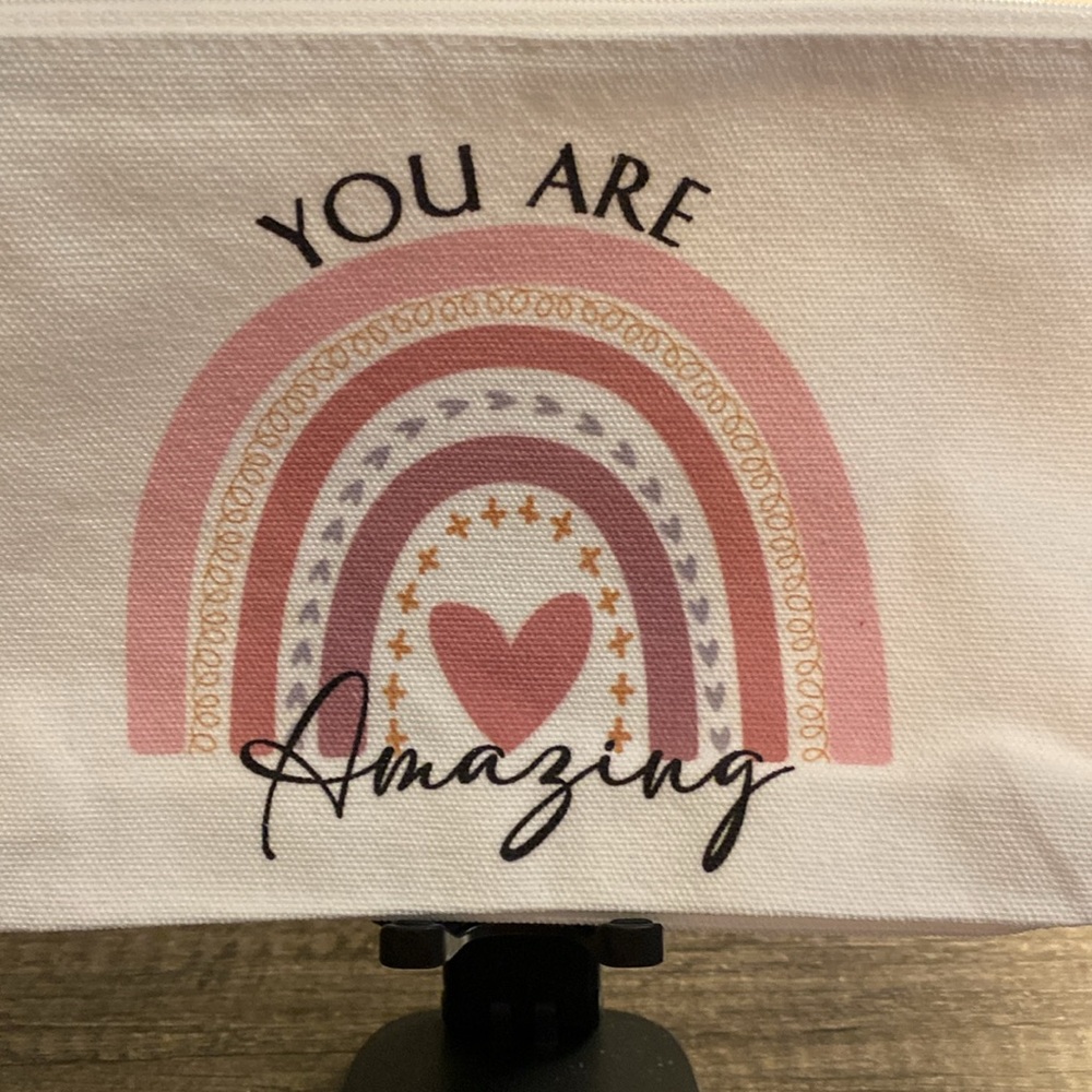 5 for $25 You Are Amazing Canvas Pouch - NWOT